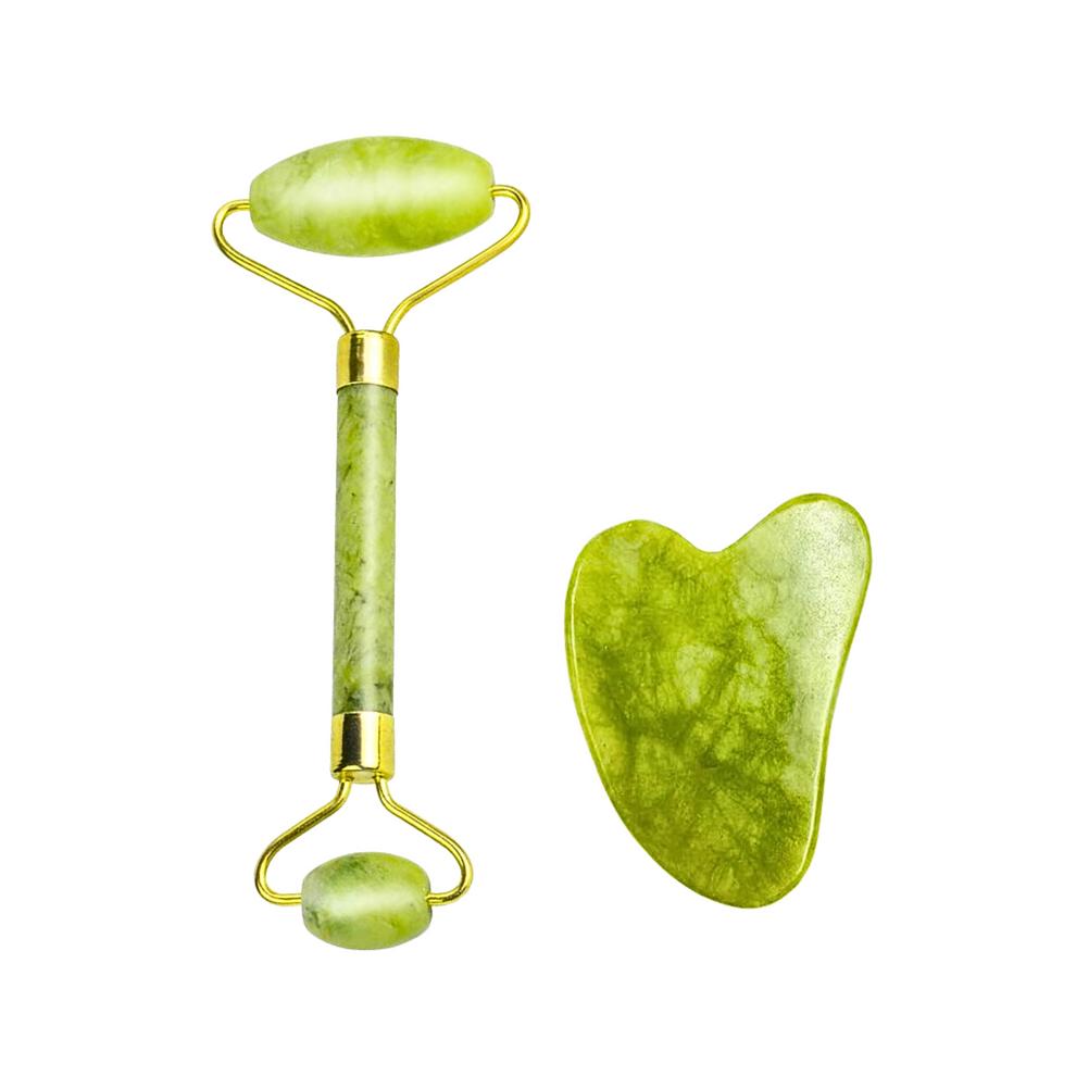 Natural Jade Roller & Gua Sha Set
